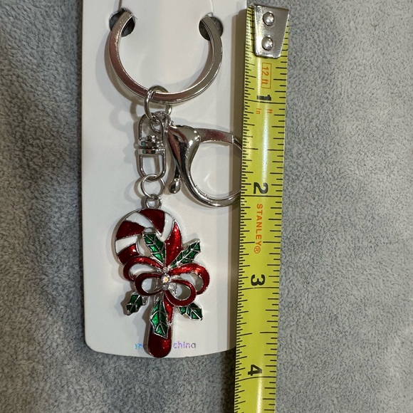12 Items - 8 Gold-toned and 4 Silver-toned Candy Cane Key Chains/Bag Charms NIP - Picture 5 of 5
